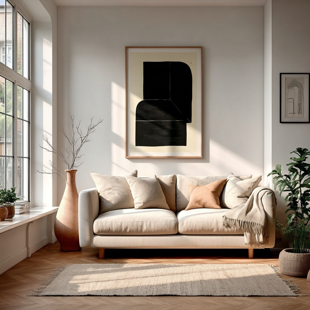 Modern Black Abstract Wall Art for Contemporary Interiors